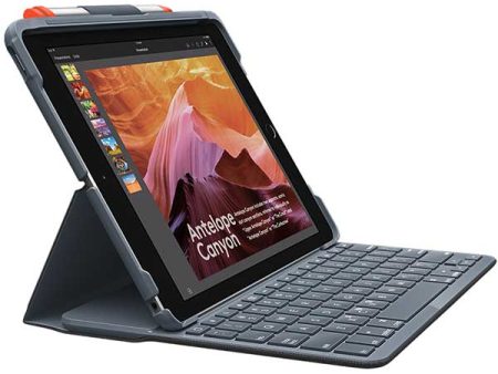 Logitech Slim Folio Custodia con Tastiera Protettiva per iPad 7a e 8a Gen. - Colore Grafite Supply