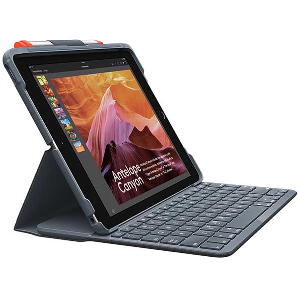 Logitech Slim Folio Custodia con Tastiera Protettiva per iPad 7a e 8a Gen. - Colore Grafite Supply