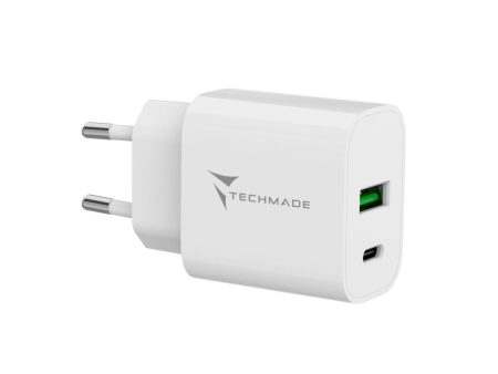 Techmade Caricabatteria 20wCon Porta USB-C + USB-A Online Sale