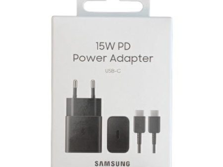 Samsung Caricatore 15W EP-T1510X PD USB-C + Cavo 1m USB-C Black Online now